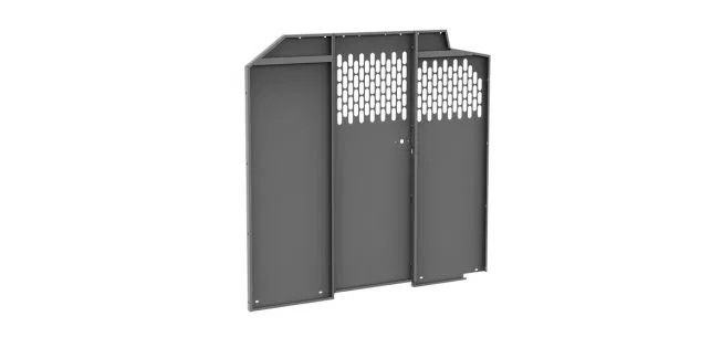 4061GM – HOLMAN Bulkhead Divider, Full Bulkhead Fixed Center Panel Perforated Window Gray Steel - view 2